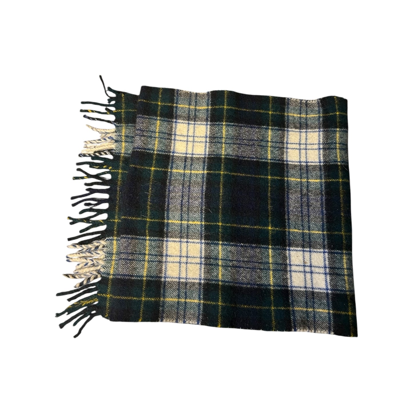 JoS A. Bank Green Plaid Wool Scarf