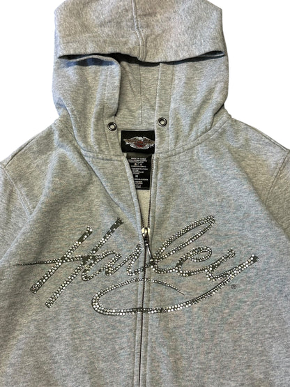 Women’s Harley Davidson Grey Bling Zip Up