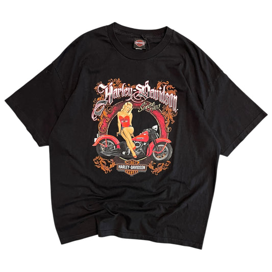 Y2K Harley Davidson Ruby Red Motorcycle Women Tee