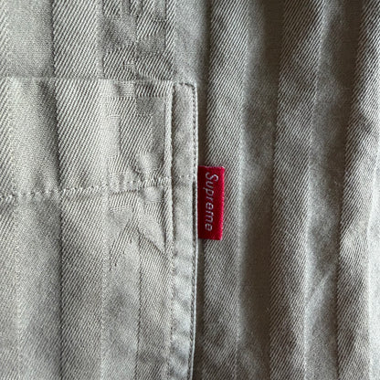 FW20 Supreme Jacquard Stripe Twill Button Up Shirt - Tan