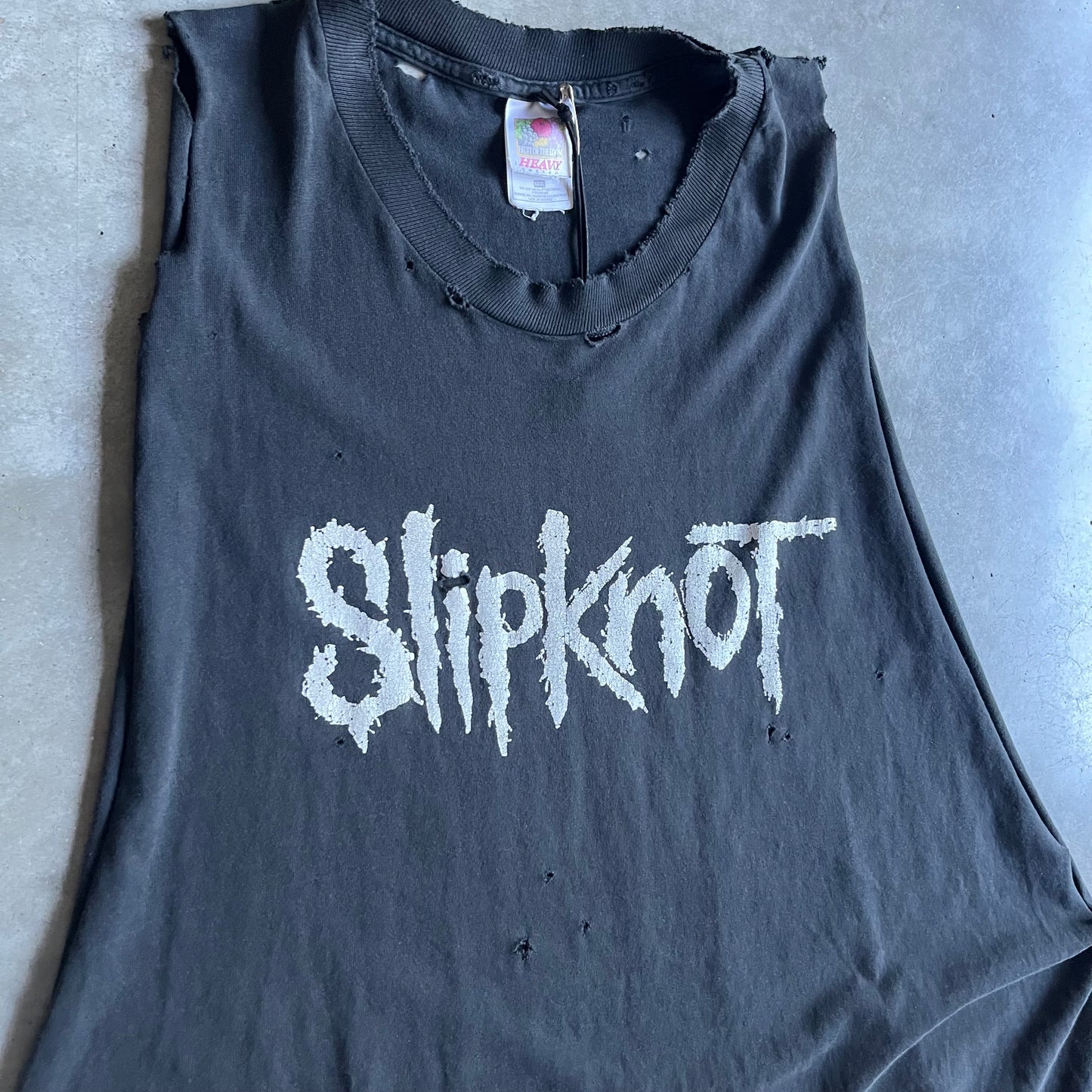 Vintage Slipknot "People = Sh*t" Barcode Distressed Cut-Off Tee