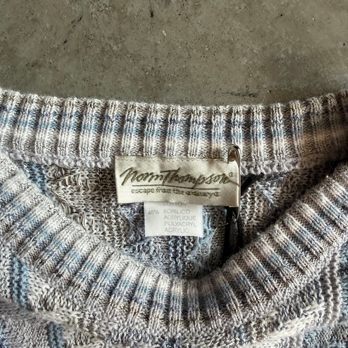 Vintage Norm Thompson Light Blue Triangle Knit Sweater