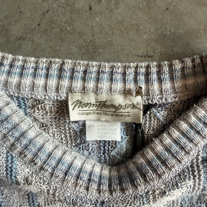 Vintage Norm Thompson Light Blue Triangle Knit Sweater