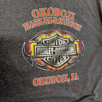 Y2K Okoboji Harley Davidson Chest Pocket Tee