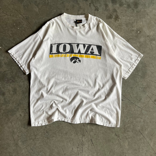 Vintage Iowa Hawkeyes Block Spell-Out White Tee