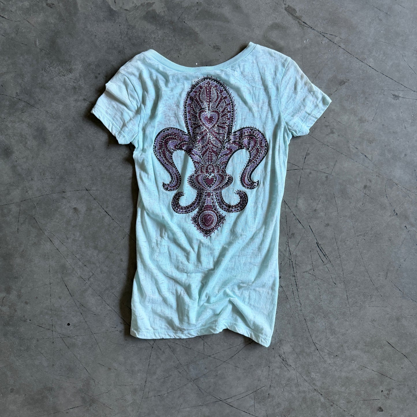 Y2K Vocal Blue Acid Fleur Tee