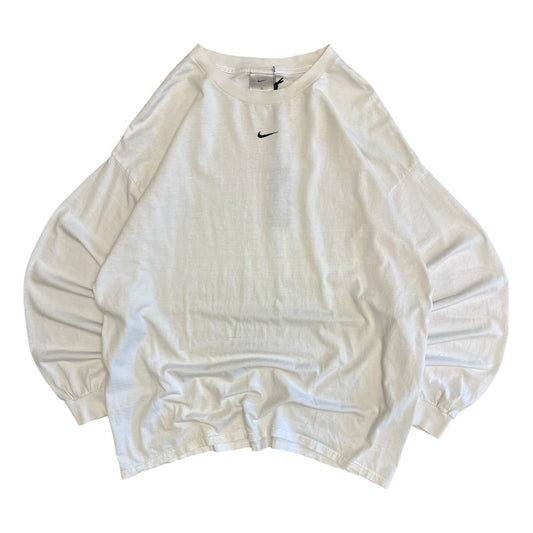 Y2K Nike Center Swoosh White Longsleeve Tee