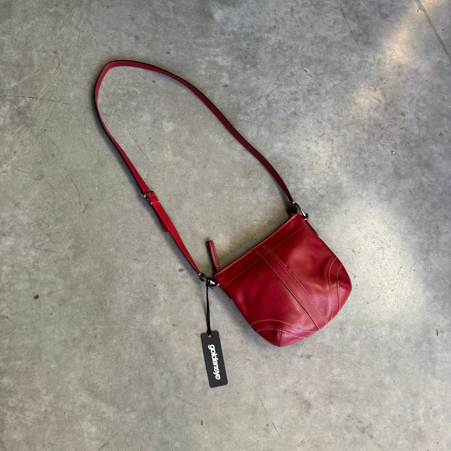 Coach Minimalistic Red Leather Crossbody