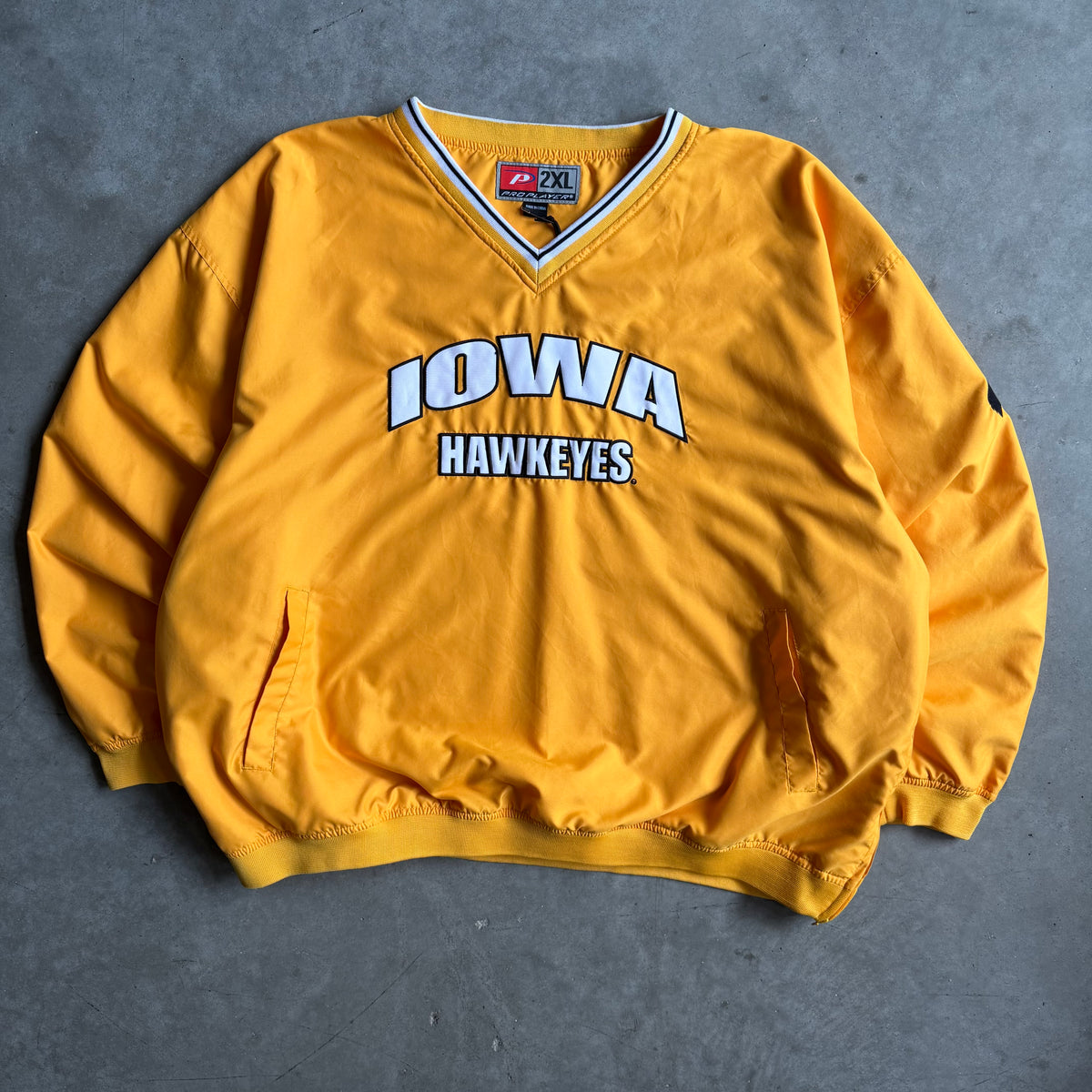 Y2K ProPlayer Iowa Hawkeyes Gold Pullover Windbreaker