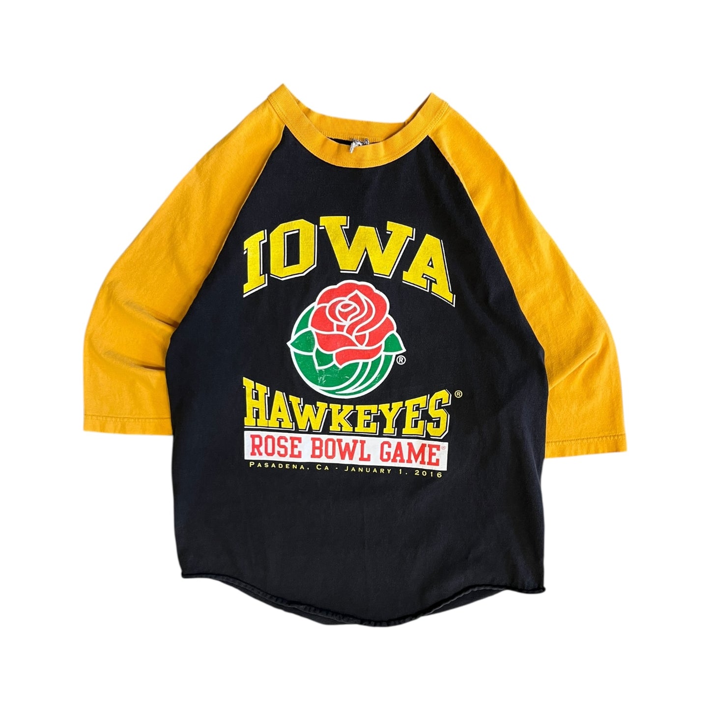 Y2K Iowa Hawkeyes 2016 Rose Bowl 3 Quarters Sleeve T-shirt