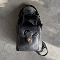 Coach Vintage Black Leather Daypack Sling Bag