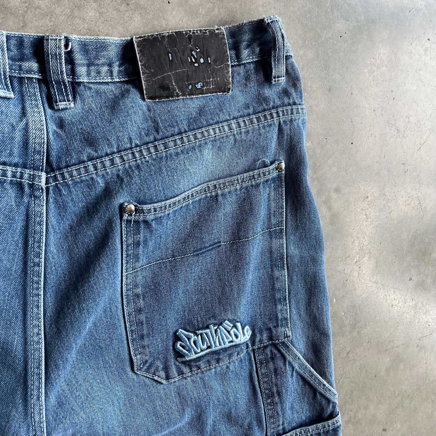 Y2K Southpole Blue Graffiti Baggy Carpenter Jorts