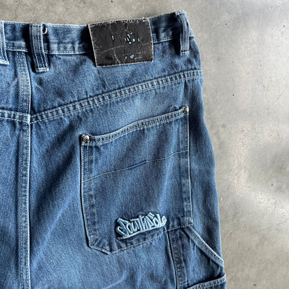 Y2K Southpole Blue Graffiti Baggy Carpenter Jorts