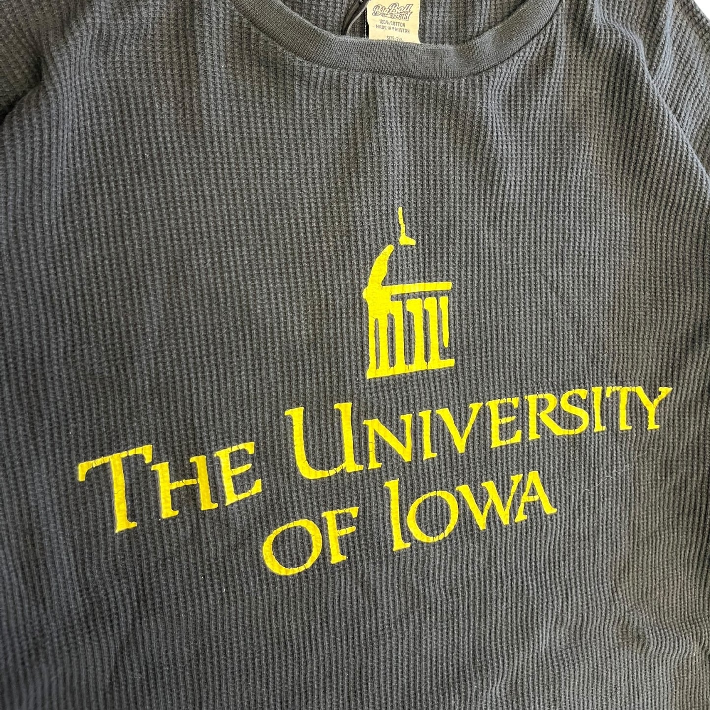 Y2K University Of Iowa Black Thermal Shirt