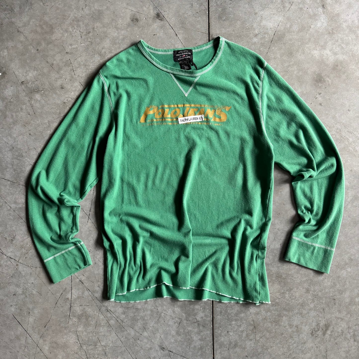 Y2K Polo Green/Yellow Graphic Long Sleeve