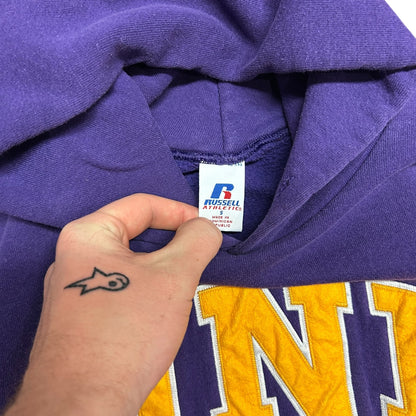 Y2K UNI Panthers Russell Purple Big Letters Hoodie