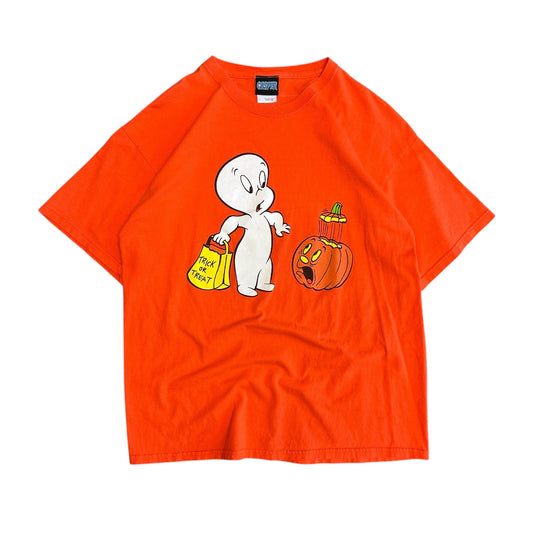 Y2K Casper The Ghost Trick Or Treat Orange Tee