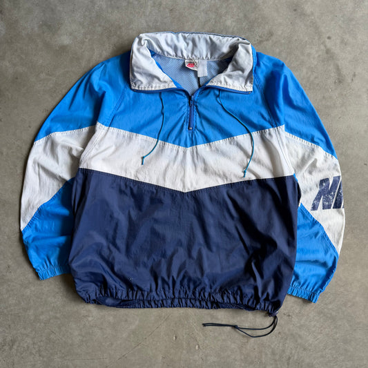 Vintage Nike Blue Color Block Quarter Zip Windbreaker