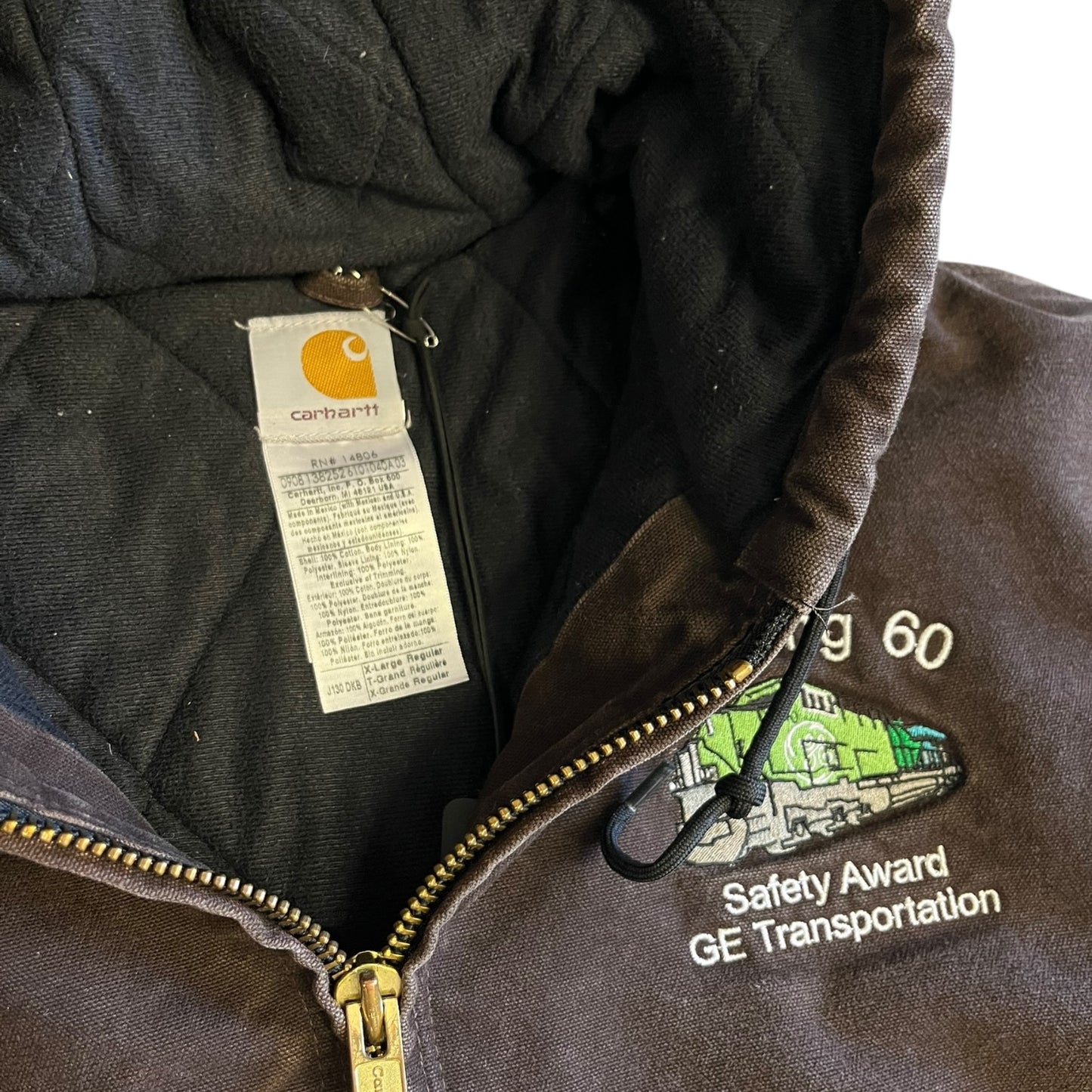 Carhartt ‘J130 DKB’ Dark Brown Embroidered Active Jacket