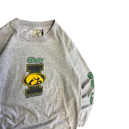 Vintage Iowa Hawkeyes O’Reilly Auto Parts L/S Grey Tee