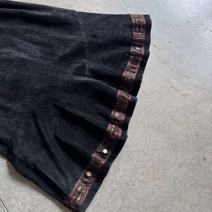 Women’s Vintage NWT Chico’s Genuine Suede Fairy Goth Maxi Skirt