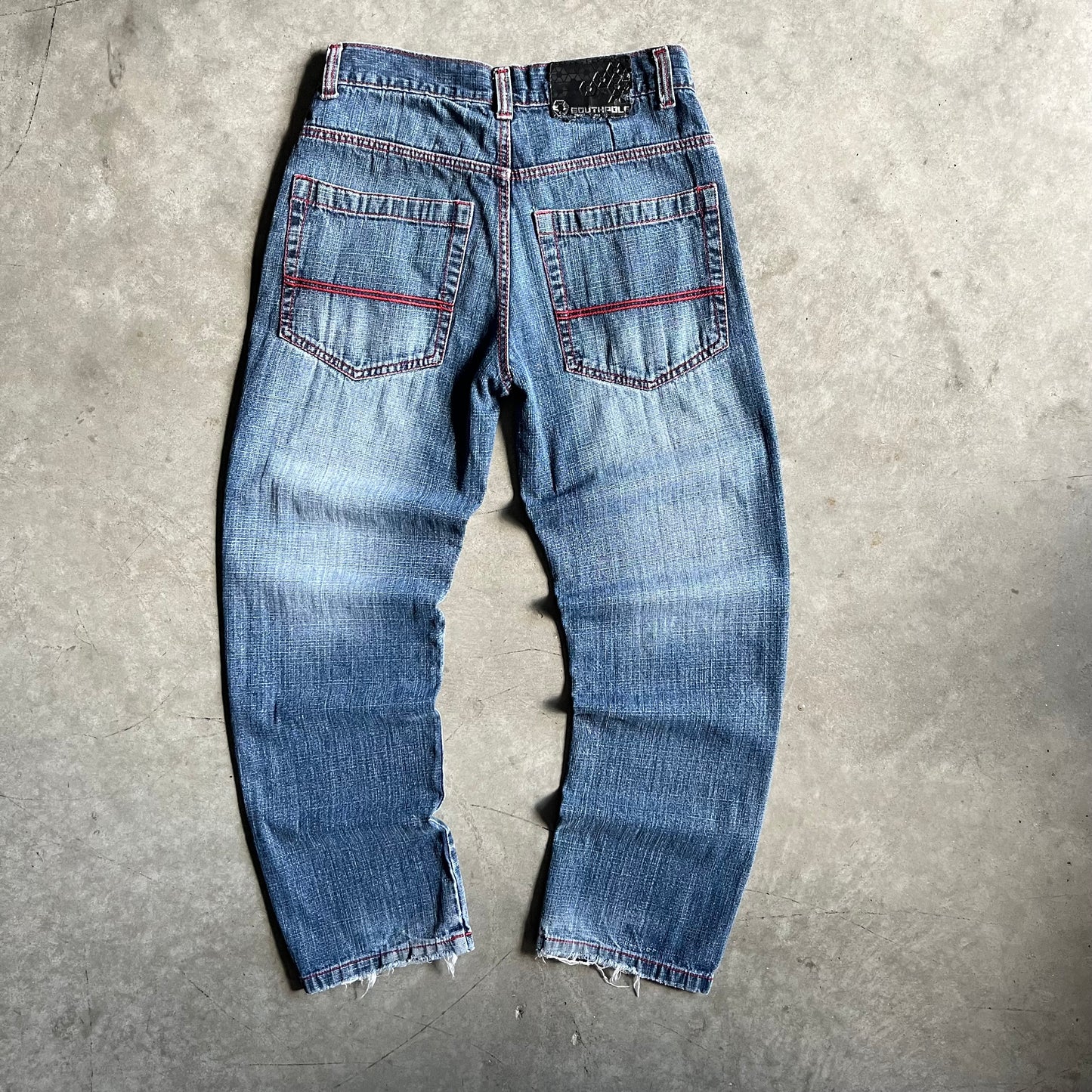 Y2K SouthPole Red Stitching Baggy Jeans