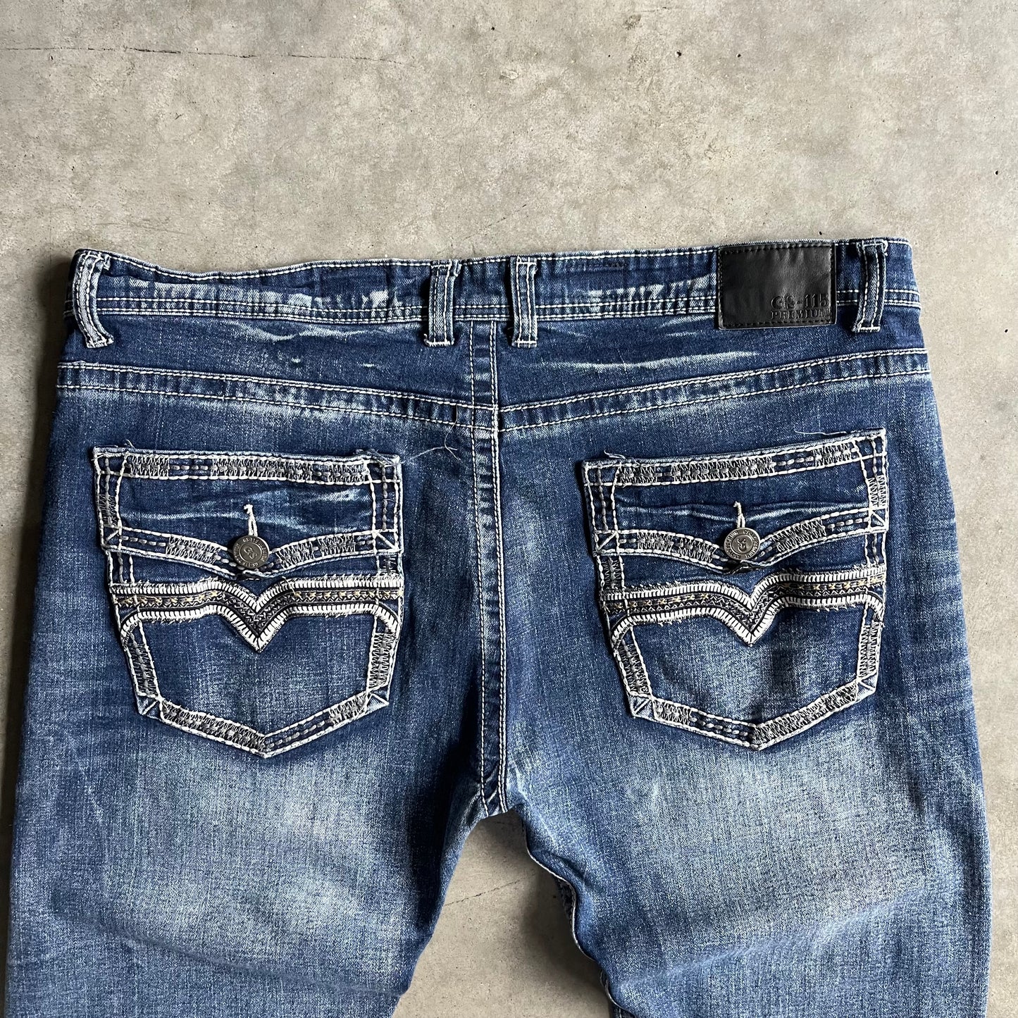 Y2K GS-115 Straight Leg Contrast Stitch Jeans
