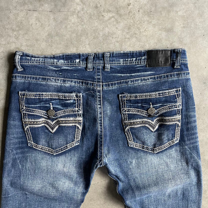 Y2K GS-115 Straight Leg Contrast Stitch Jeans
