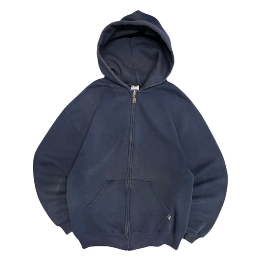 Vintage Blue Russell Zip Up Hoodie