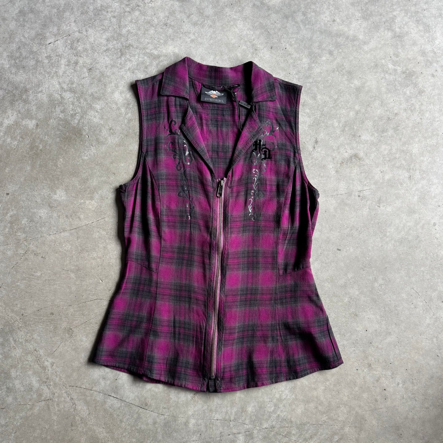 Women’s Harley Davidson Flannel Zip Up Tank