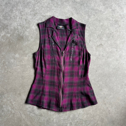 Women’s Harley Davidson Flannel Zip Up Tank