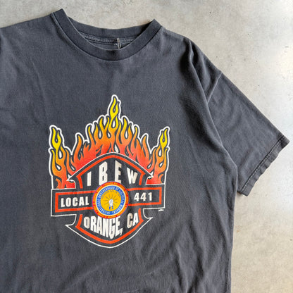 Vintage IBEW Electrical Workers Flaming Logo Tee