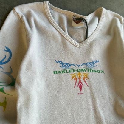 Women’s Y2K Harley Davidson Rainbow Tribal Long Sleeve