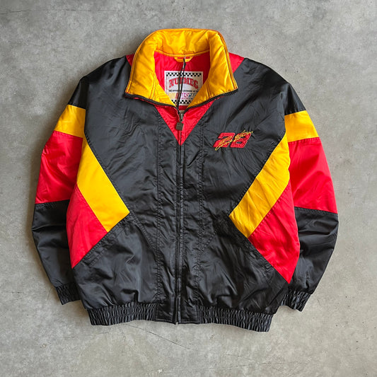Vintage Nutmeg NASCAR Ernie Irvan #28 Color Block Bomber