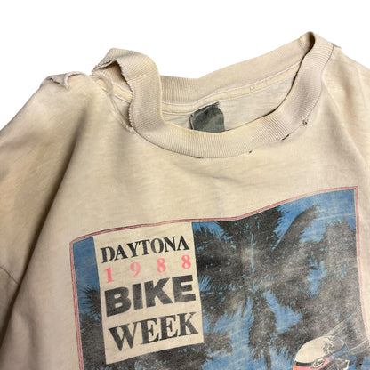 Vintage 80s Thrashed Daytona Bike Week Longsleeve