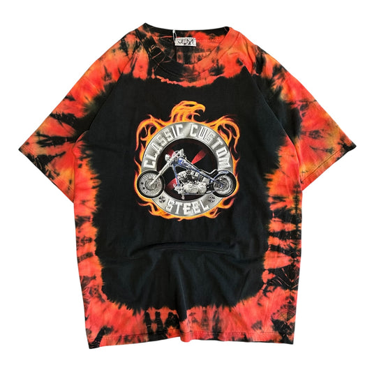 Y2K Classic Custom Steel Tie Dye Biker Tee