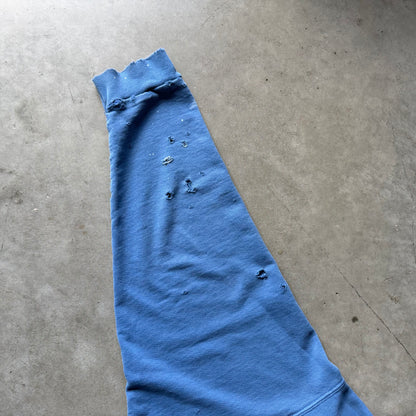 Vintage 90s Nike Baby Blue Distressed Thrashed Mini Swoosh Crewneck