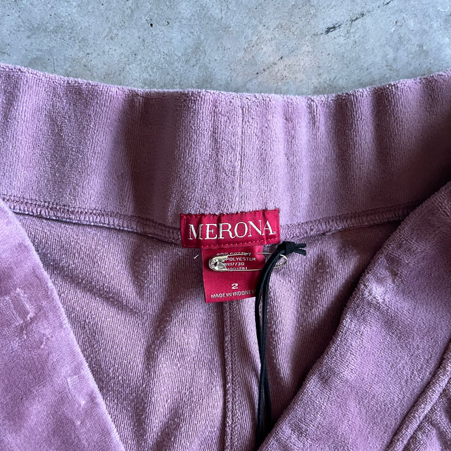 Women’s Y2K Dusty Plum Velour Track Pants