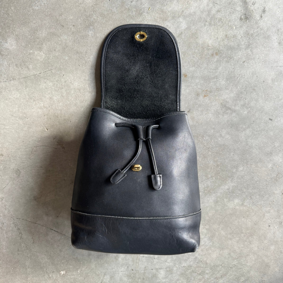 Coach Vintage Black Leather Daypack