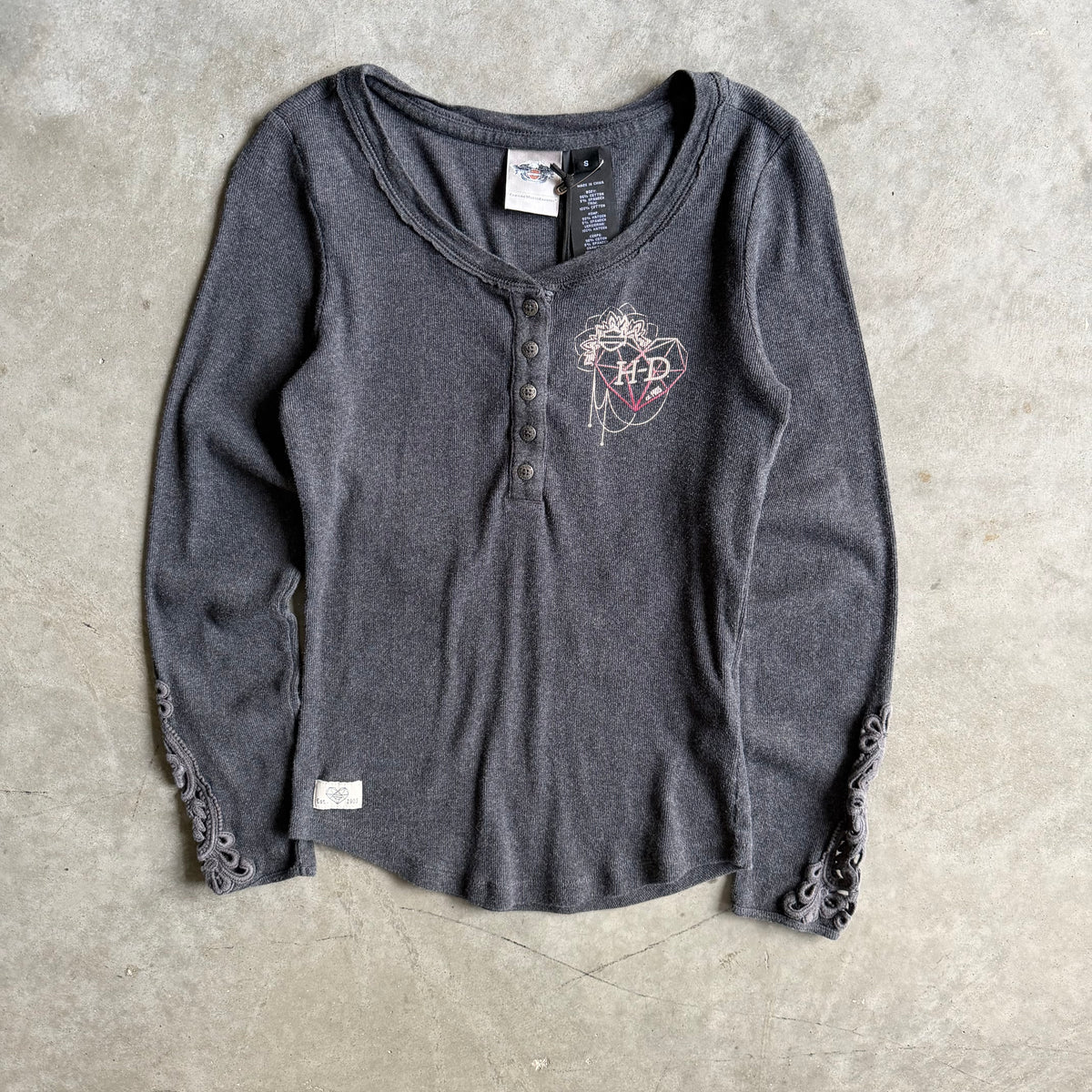 Vintage Women’s Harley Davidson Lace Sleeve L/S