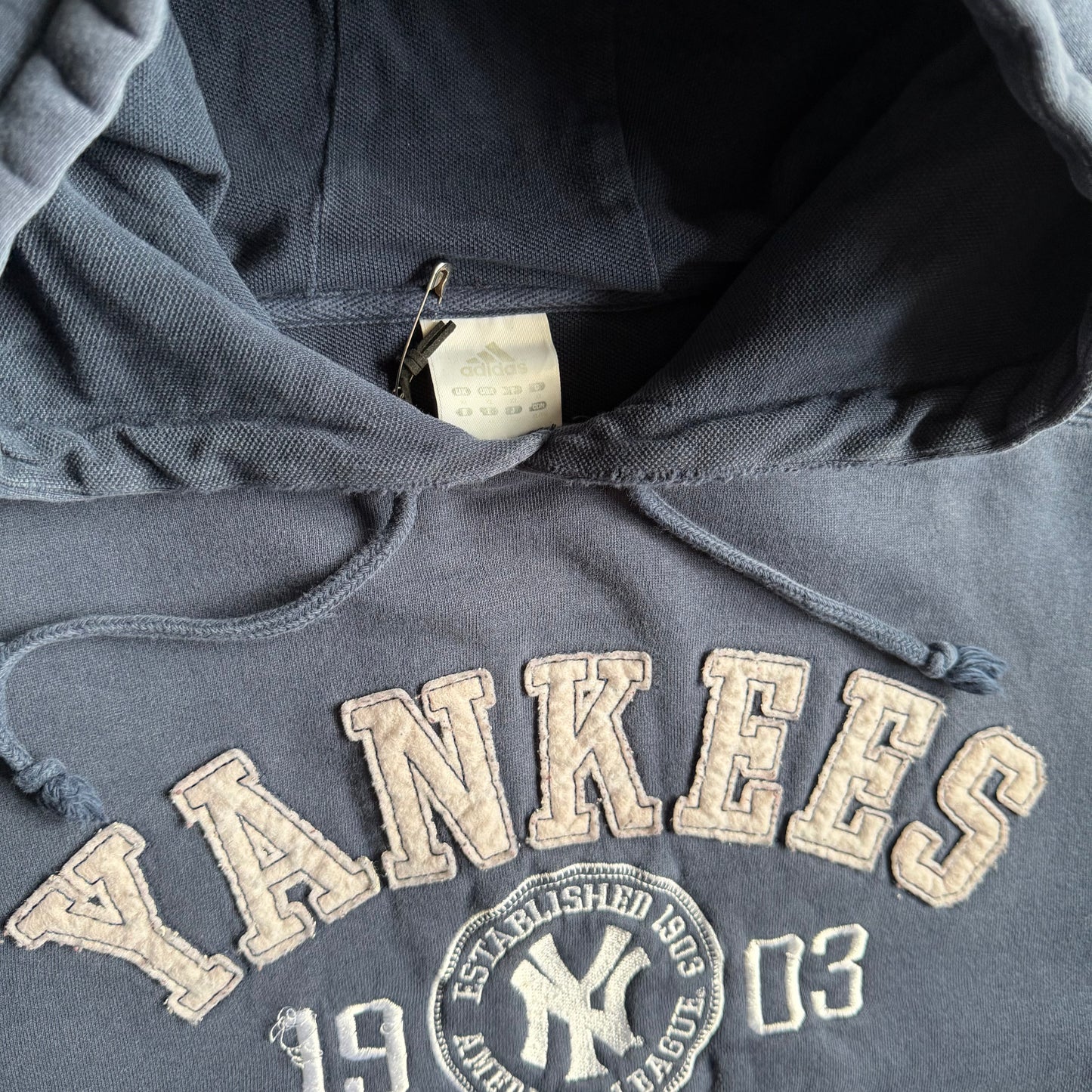 Y2K Adidas New York Yankees Pocket Logo Hoodie