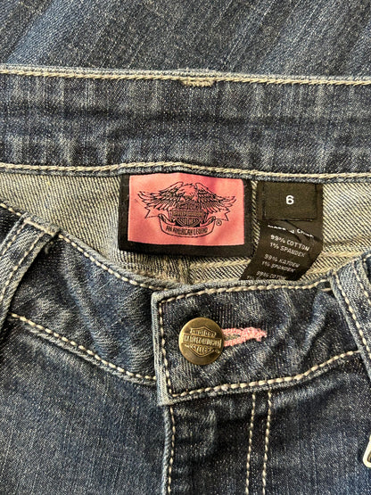 Women’s Y2K Harley Davidson Jeans With Bling