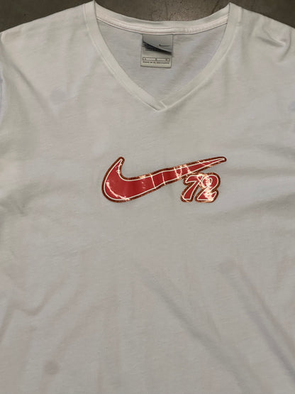 Women’s Vintage Nike Swoosh Graphic White/Orange Logo Long Sleeve