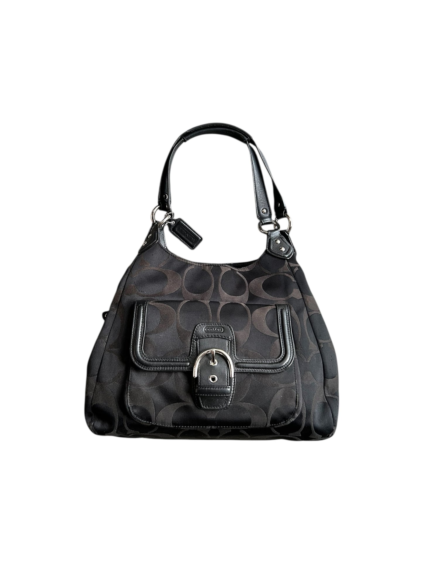 2013 Coach F24742 Campbell Signature Shoulder Bag In Black