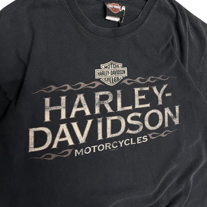 Y2K Harley Davidson Flaming Back Logo Tee