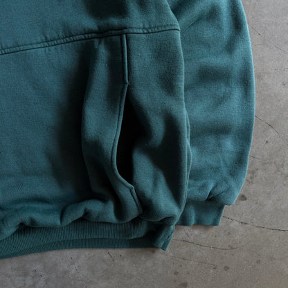 Vintage Athletic Works 2 Button Thermal Lined Green Blank Hoodie