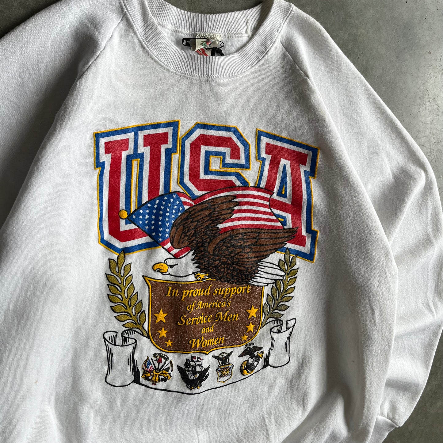 Vintage USA ‘Support Of Service Men And Women’ Sweatshirt