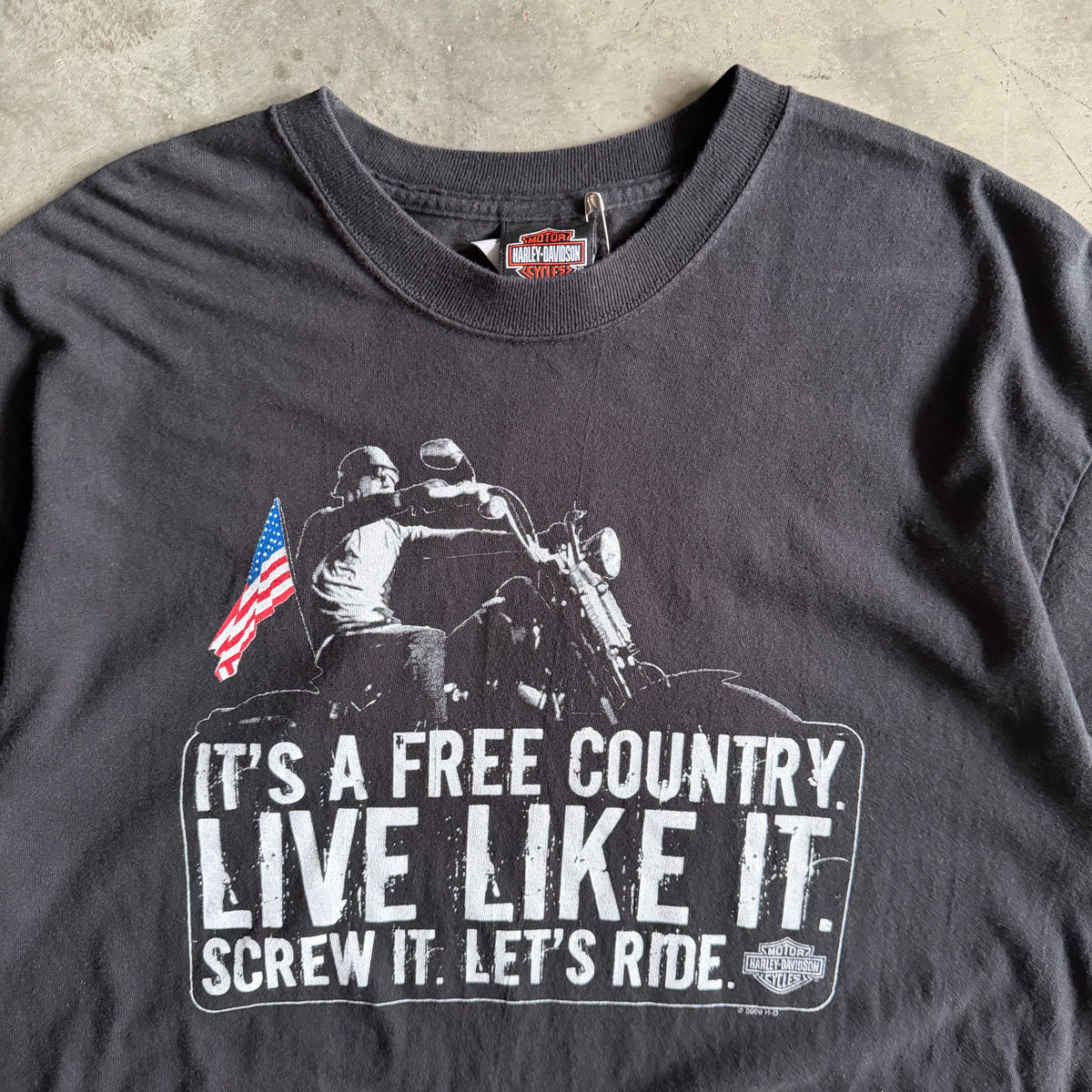 Y2K Harley Davidson “It’s a Free Country…” Quote Tee