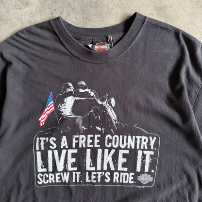 Y2K Harley Davidson “It’s a Free Country…” Quote Tee
