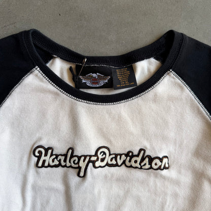 Women’s Harley Davidson Felt Spellout Raglan Baseball Tee